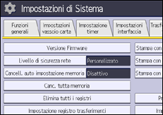 Illustrazione della schermata sul pannello di controllo