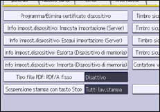 Illustrazione della schermata sul pannello di controllo