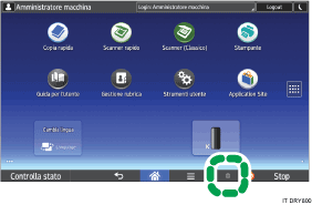 Illustrazione della schermata sul pannello di controllo