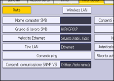 Illustrazione della schermata sul pannello di controllo
