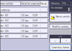 Illustrazione della schermata sul pannello di controllo