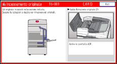 Illustrazione della schermata sul pannello di controllo
