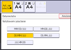 Afbeelding van bedieningspaneel