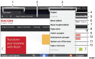 Genummerde afbeelding van het wijzigen van modus