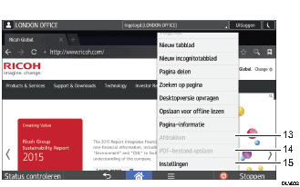 Genummerde afbeelding van het wijzigen van modus