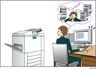 Illustrasjon av "Jeg vil bruke skannede filer på datamaskinen"