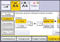 Illustrasjon av betjeningspanelet