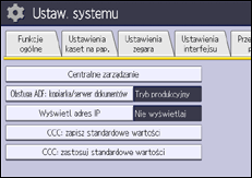 Ilustracja ekranu panela operacyjnego