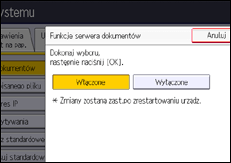 Ilustracja ekranu panela operacyjnego