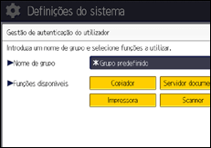 Ilustração do ecrã do painel de operação
