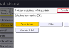 Ilustração do ecrã do painel de operação