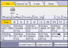Ilustração do ecrã do painel de operação