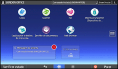 Ilustração do ecrã do painel de operação