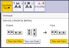 Ilustração do ecrã do painel de operação