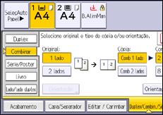 Ilustração do ecrã do painel de operação