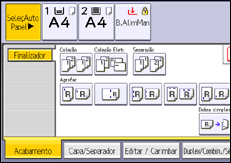 Ilustração do ecrã do painel de operação