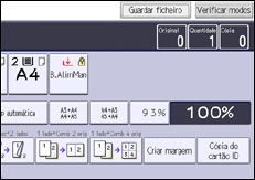 Ilustração do ecrã do painel de operação