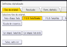 Ilustração do ecrã do painel de operação
