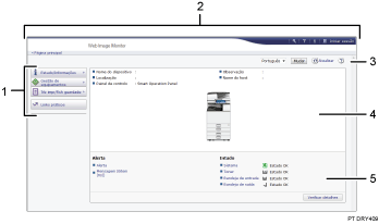 Ilustração com numeração do ecrã do Web browser