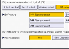 Bild av användarpanelens skärm