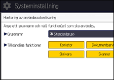 Bild av användarpanelens skärm
