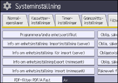 Bild av användarpanelens skärm