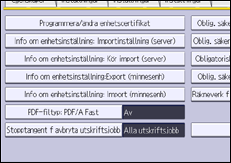 Bild av användarpanelens skärm