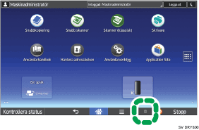 Bild av användarpanelens skärm