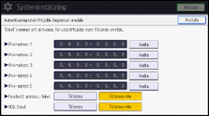 Bild av användarpanelens skärm