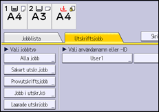 Bild av användarpanelens skärm