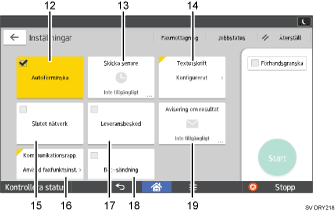 Bild av användarpanelen (numrerade detaljer)