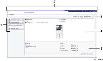 Bild av webbläsarfönster med numrerade detaljer