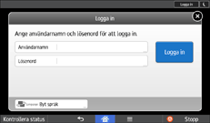 Bild av användarpanelens skärm