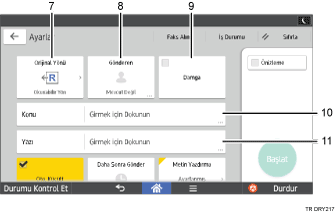 İşlem paneli ekran gösterimi numaralandırılmış balonlu resim