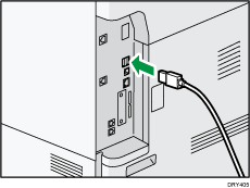 Illustration of connecting the USB interface cable