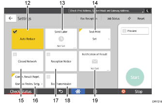 ภาพประกอบแสดงชื่อเรียกส่วนต่างๆ ของหน้าจอแผงการทำงานที่ระบุตามหมายเลข