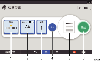 已编号的操作面板屏幕插图