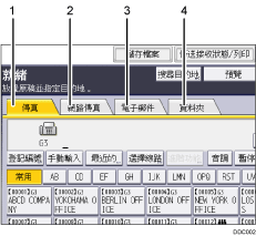 操作面板畫面說明圖編號標註說明圖