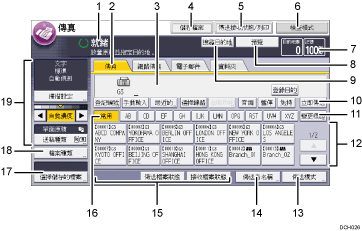 操作面板畫面說明圖編號標註說明圖