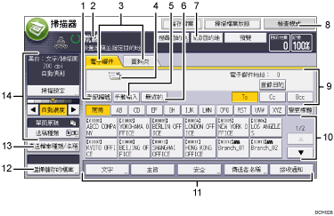 操作面板畫面說明圖編號標註說明圖