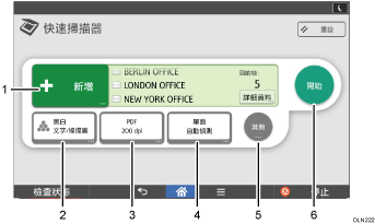 操作面板畫面說明圖編號標註說明圖