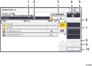 操作面板畫面說明圖編號標註說明圖