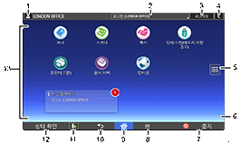 조작 패널 화면 그림(번호로 각 부분 표시)