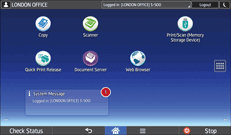 Operation panel screen illustration