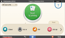 Operation panel screen illustration