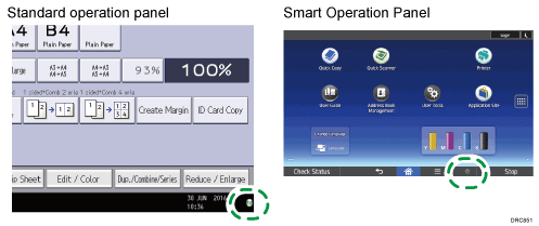 Operation panel screen illustration
