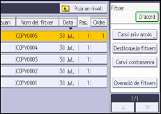 Il·lustració de pantalla del panell d'operacions