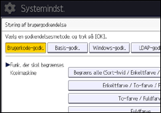 Illustration af display på betjeningspanelet
