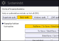 Illustration af display på betjeningspanelet