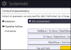 Illustration af display på betjeningspanelet